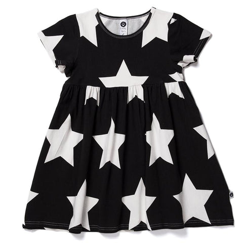 Littlehorn Stars Dress - Black