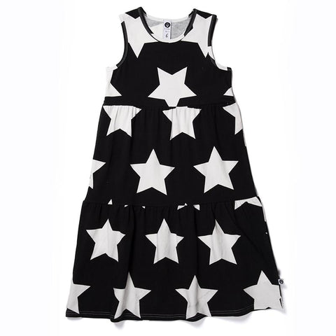 Littlehorn Stars Maxi Dress - Black